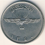 Afghani - 2 Afghanis - Afghanistan - 1961 - Nickel-Plated Steel - KM# 954.1 - 25 mm - Obv: Radiant eagle statue, with wings spread. Rev: Wheat sprig left of denomination. - 0